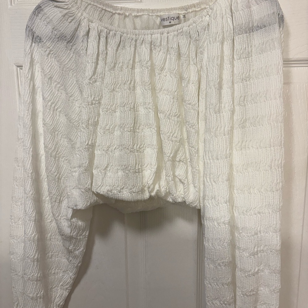 Vestique Ivory Textured Blouse